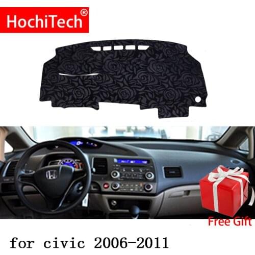 Rose Pattern Non-slip Dashmat Dash Mat Dashboard Cover Pad Cover Carpet Car Sticker for Honda civic 2006 2007-2011 Car Styling