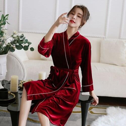 Nightgown Ladies Pajamas Thin Long Sleeve Bathrobe Pajamas Comfortable Nightgown Womens Dressing gowns bathrobe women