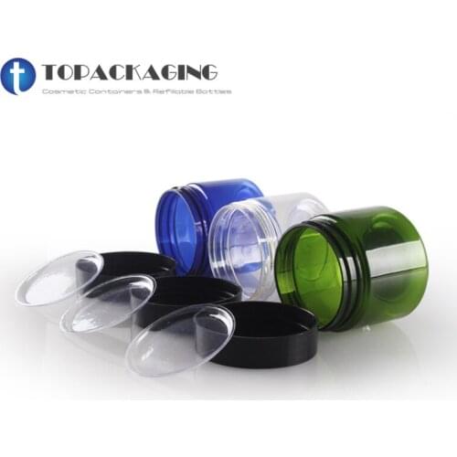 50PCS/LOT-50G Cream Jar Plastic Box With Black Screw Cap Sample Cosmetic Container Empty Mask Canister Makeup Refillable Pack