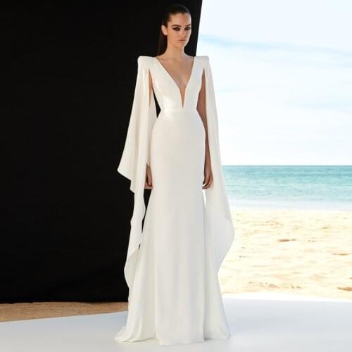 2020 New Arrival Runway Luxury Designer Dresses Female Sexy V Neck Evening Elegant White Long Mermaid French Maxi Dress Women