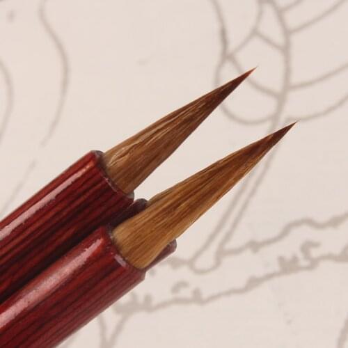 Chinese Calligraphy Pen Caligrafia Weasel Hair Painting Fine Line Brush Small Regular Script Calligraphy Writing Hard Hair Brush