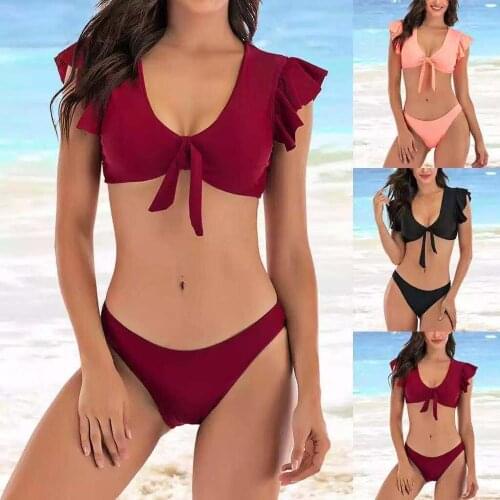 Sexy Bikini Swimwear 2020 Women Push Up Bikini Set Brazil Biquini Solid Bathing Suit Female Summer Beach Bikini Swimwear S~2XL