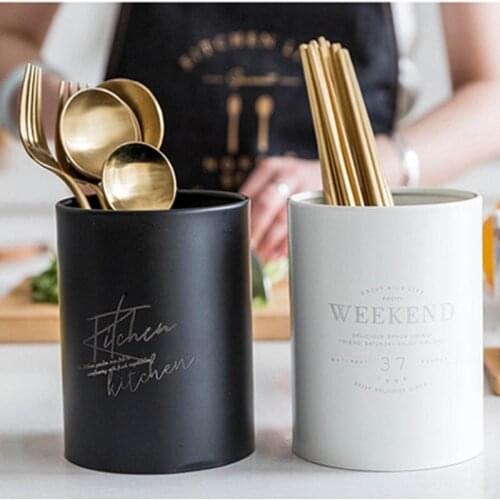 Stainless Steel Drain Jars Nordic Chopsticks Spoon Drained Storage Bottle Kitchen Durable Tableware Desktop Decoration Organizer