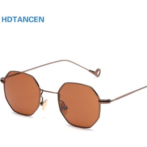 13 Colors blue yellow red tinted sunglasses women small frame polygon 2019 brand design vintage sun glasses for men retro