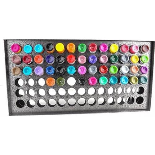 78 Holes Stainless Steel Ink Rack Display Stand Wall Mounted Paint Rack Stand Pigment Organizer Ink Bottle Storage Holder