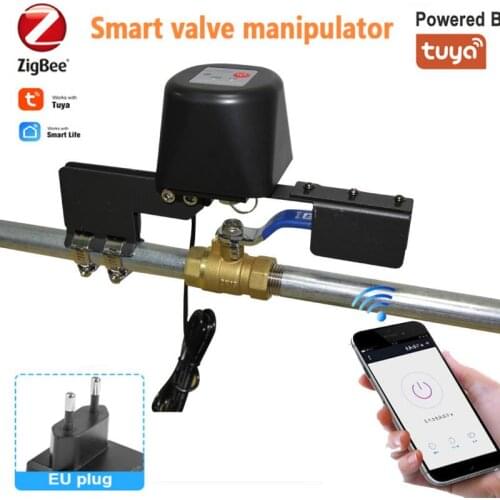 ZigBee 3.0 Smart Gas Water Valve Controller SmartThings App Remote Control Echo Plus Voice Control Work With Alexa Google Home