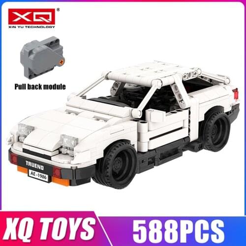 XQ TOYS MOC Authorization High-tech Car Initial D AE86 Cartoon Building Blocks Bricks Kids Educational Toys Birthday Gifts