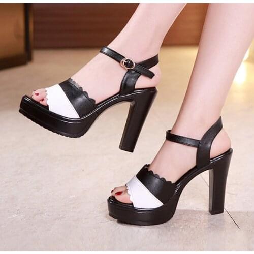 Plus Size 32-43 Mix Color High Heels Sandals Ladies Shoes Summer 2020 Sexy Platform Sandals Women Office Party Shoes