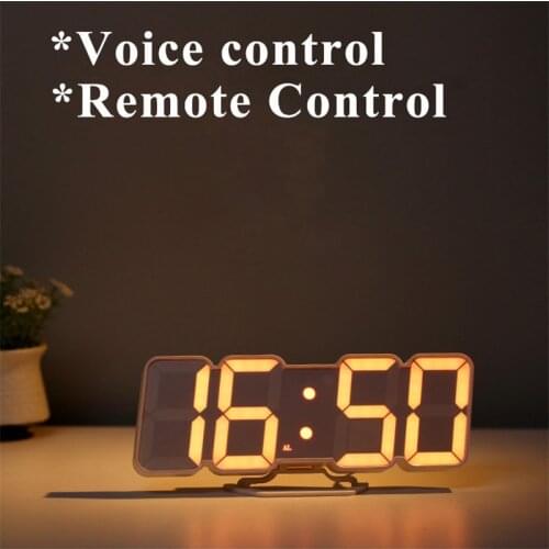 3D LED Digital Alarm Clock 115 RGB Color Wall Desktop Clock Remote Control Temperature Alarm Sound Control Home CE Certification