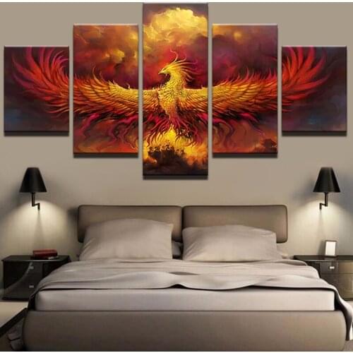 5d diy diamond painting home decorative diamond embroidery 5pcs Fire Phoenix Bird for home decoration H308