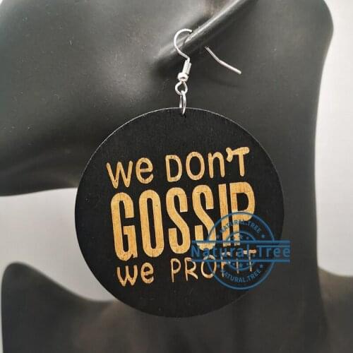 Free Shipping!Round African Black God Wooden Earrings