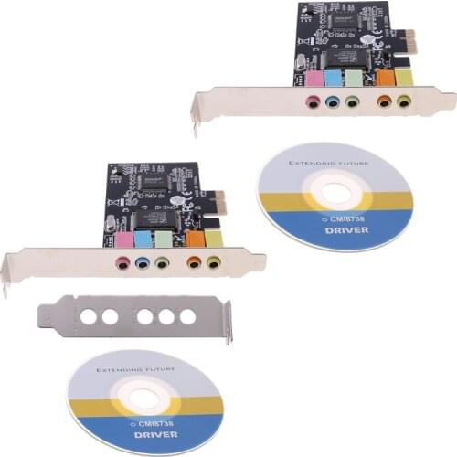 PCI-E Digital Sound Card 5.1 Solid Capacitors CMI8738 Chipset + Barrier