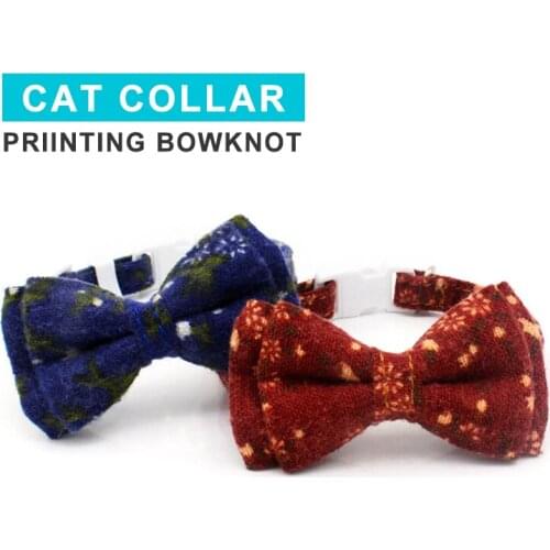 Floral Pets Dogs Cats Chain For Small Dog Adjustable Comfortable Soft Bowknot Cats Collar Cloth Strap Pets Accessorys XS/S