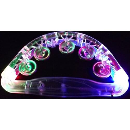 Children Hand Rattle Toy Luminous Flashing Light Up Party Led Wedding Plastic Bell Bar Eco Friendly Kids Tambourine