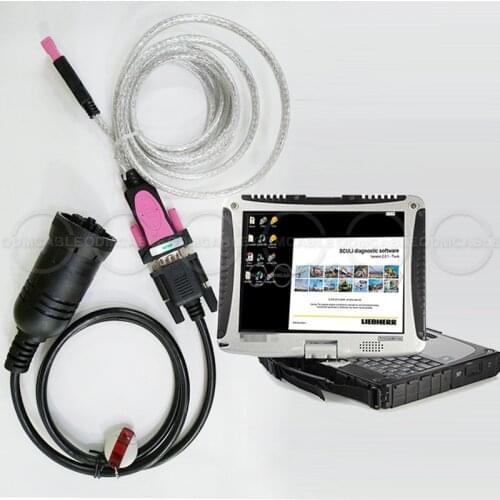 For Sculi Liebherr auto diagnostic scanner wire harness with cf19 laptop Liebherr Sculi forklift truck diagnostic scanner