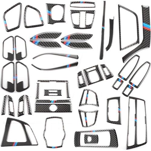 For Bmw F30 F34 3 Series 320 Carbon Fiber Interior Car Styling Accessories Are Carbon Fiber Central Control Decorative Strips