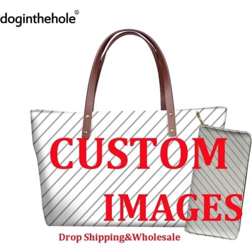 Doginthehole Brand Design Women 2PCS Set Tote Bags Fashion Large Female Shoulder Bags Casual Ladies Shopping/Travel Handbags