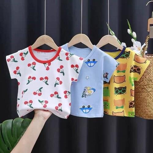 0-6 Years Baby Boys Girls T Shirt 2021 Summer New Childrens Clothing Kids Short Sleeve O-neck Cotton Tops Tees