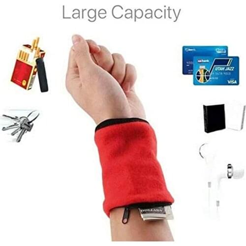 Hot Wrist Pouch Zipper Wrist Pouch Wristband Sweatband Wrist Wallet for Keys Money Cards Running Fitness Cycling Walking N66