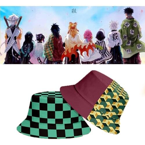 Anime Demon slayer Fisherman hat Cosplay prop Casual Beach Sun cap Kimetsu no yaiba