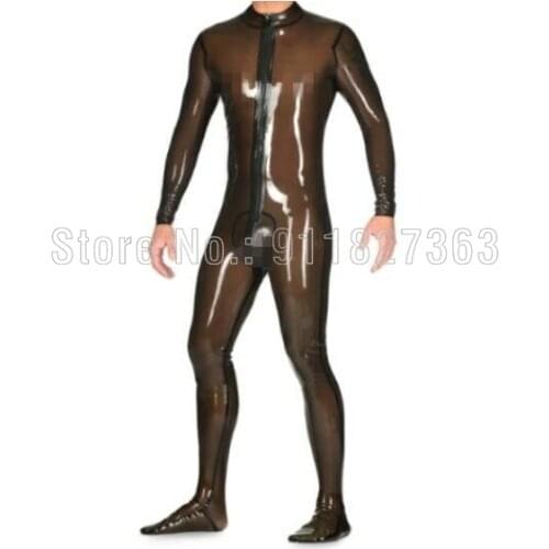 Natural Latex Catsuit Latex Catsuit Bodysuit Bondage BDSM Leotard Sexy Handmade Rubber Bodysuit Fetish w Front Crotch Zipper