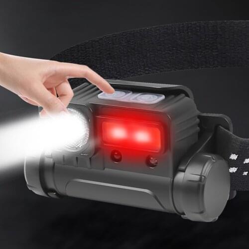 Mini TYPE-C Rechargeable XPE COB LED WHITE RED Headlamp Body Motion Sensor Headlight Camping Flashlight Head Light Torch Lamp