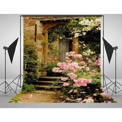 MOCSICKAOld Master Door Backdrops for Photography Studio Pink Flower Vintage Photo Booth Background Studio G-610