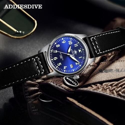 ADDIESDIVE Mens watch Stainless steel C3 Luminous ar coated sapphire crystal 200M waterproof Automatic Mechanical Watch Diving