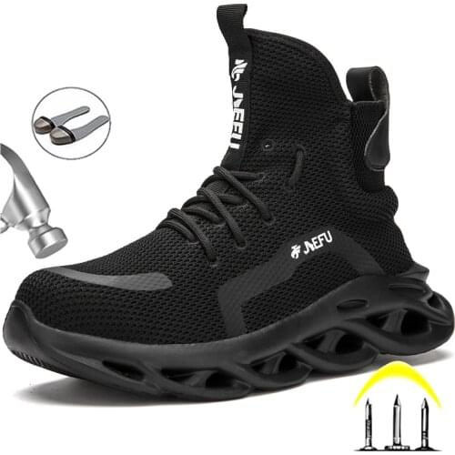 Male Work Safety Boots Indestructible Work Shoes Men Anti-puncture Safety Boots Winter Shoes Men Work Sneakers Steel Toe Shoes