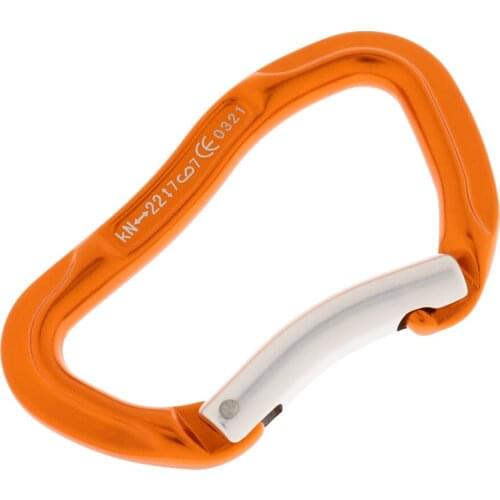 Outdoor Mountaineering Climbing Aluminium Carabiner Straight / Bent Gate Keychain Main Lock 22KN or 2200kg Orange