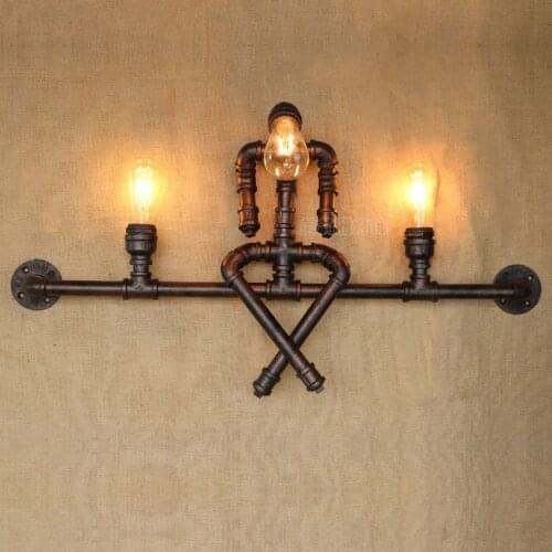 IWHD Iron Water Pipe Robot LED Wall Lamp Industrial Vintage Loft Style Wall Lights Fixtures For Home Lighting Bedside Light