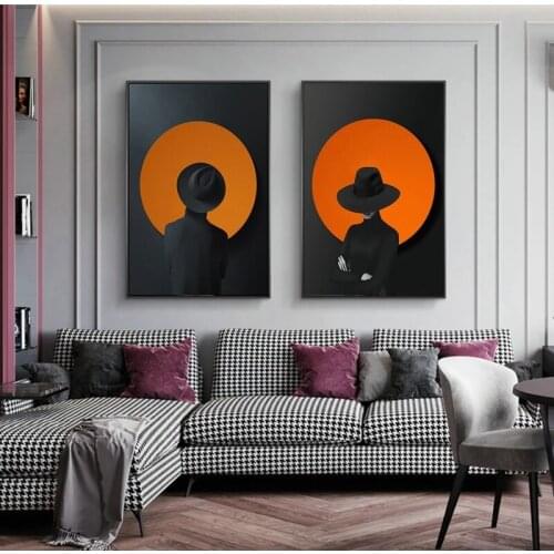 Nordic Art Black and White Abstract Sexy Woman Art Paintings The Wall Art Posters and Prints Wall Art Pictures for Living Room