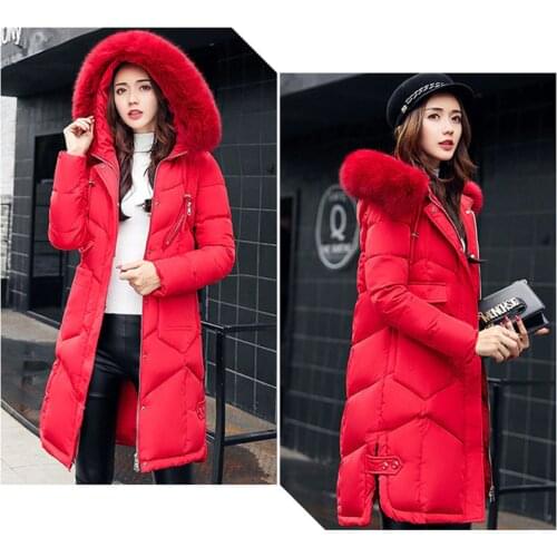 New Women winter coat Down jacket Ladies fur hooded jackets Long puffer parka Y09