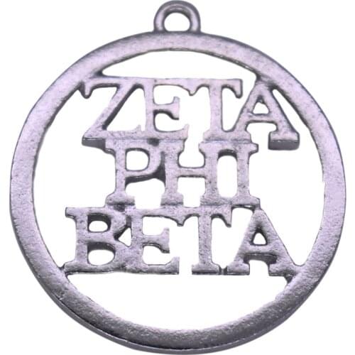 New Design Metal Alloy Greek Sorority Zeta Phi Beta Charms Pendants College Association Jewelry Accessory