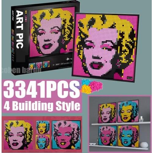 Pixel Art Decorative Collection Mosaic Painting Super Star Avatar Heroes Wars MOC Set Building Block Bricks Gift Kid Diy Toy