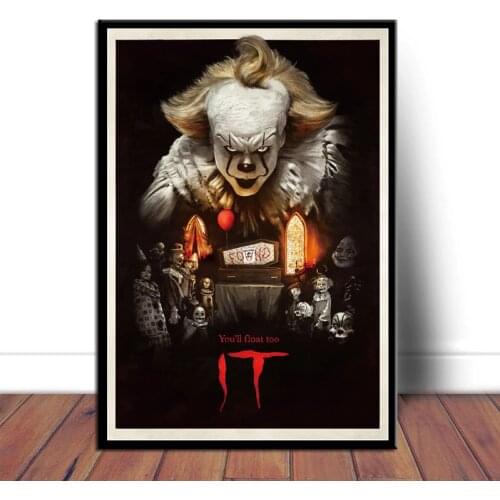 Poster IT Horror Movie Stephen King Pennywise Posters and Prints Canvas Painting Wall Art Picture for Living Room Home Decor