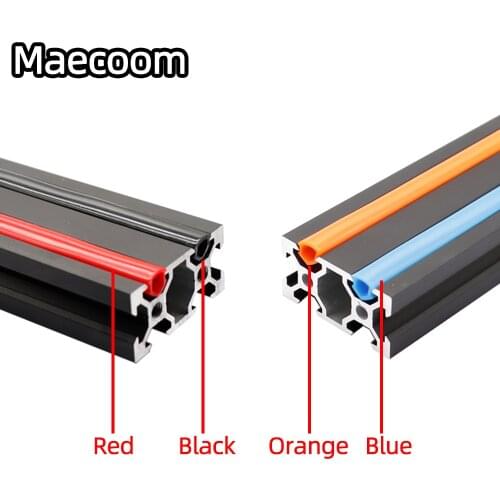 Ender 3/ CR10/ 1M CNC 20 series 6mm flat seal for 2020 aluminum profile soft Slot Cover/ Panel red/Orange/black/blue