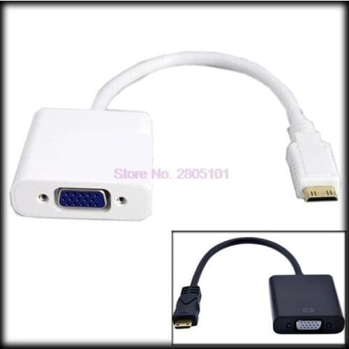 By dhl or ems 50 pieces New Mini HDMI to VGA Adapter Cable projectors supporting a maxinum resolution of 1920X1080