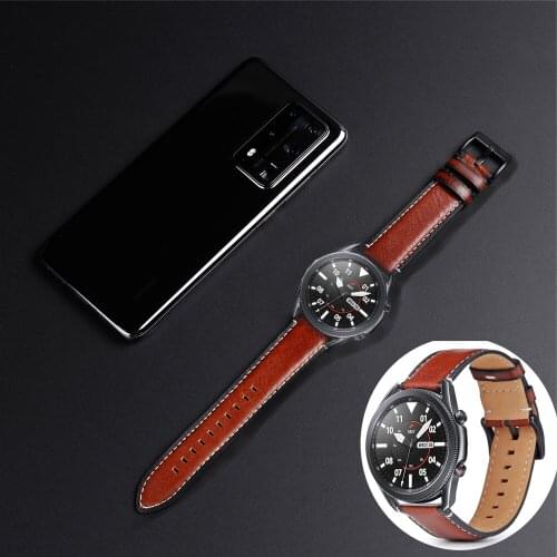 For galaxy watch 3 45mm strap for samsung galaxy watch 46mm band 22mm leather bands for amazfit bip gts huawei gt2e watchband