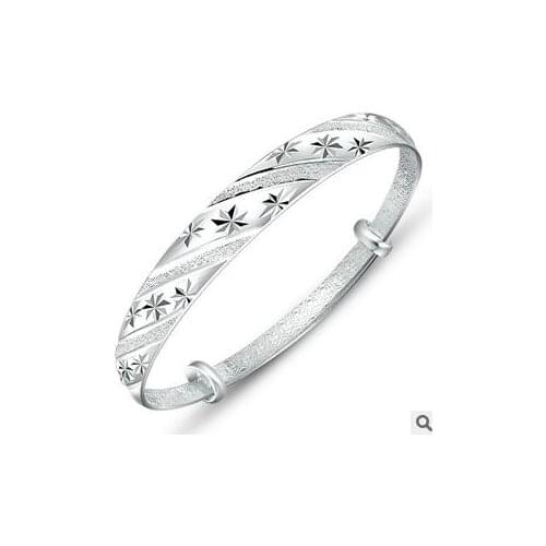 Silver bangle new high quality 925 sterling silver ladies`bangle jewelry wholesale free shipping birthday gift