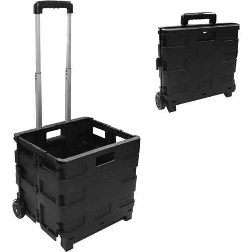 Foldable Shopping Cart with Handle 30L Large Capacity Collapsible Handcart with Wheels