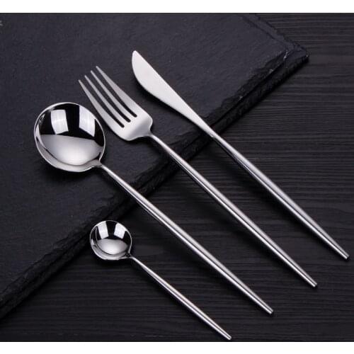 Tableware Cutlery Dinner Set Knives Forks Spoons Cutlery Set Stainless Steel Cutlery Rose Gold Dinnerware Flatware Set Dropship