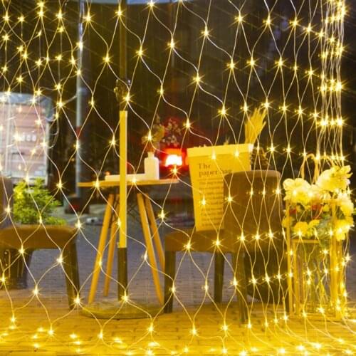 Led Fishing Net Lights Outdoor Park Garden Christmas Decoration Fairy Lights Garland Holiday Lighting Led String Lights Navidad