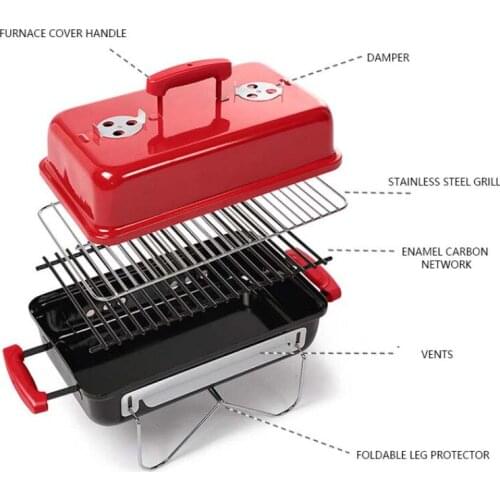 Charcoal Grill Outdoor Home Folding Portable Barbecue Grill Carbon Barbecue Oven Charcoal Grills Easily Cleaned 3C