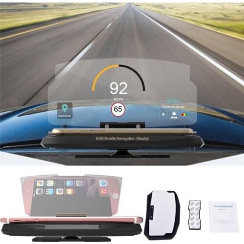 Universal Mobile Phone Car Holder Windscreen Projector HUD Head Up Display 6.5 Inch For iPhone/Samsung GPS