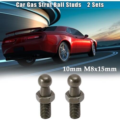 X Autohaux 2 Sets 4 Sets 10mm M8x15mm Car Gas Strut Ball Ended Bolt Bonnet Studs Black for Gas Struts Shocks Auto Accessories