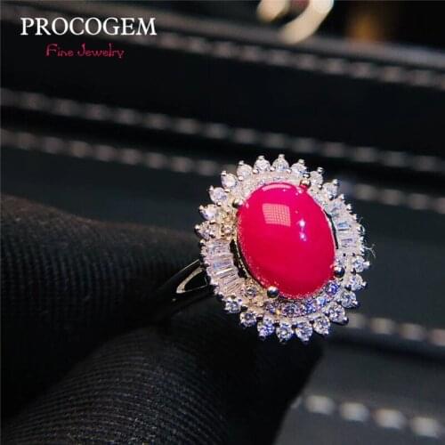 Natural Ruby Rings for Ladies Wedding Engagement Party gifts 7x9mm 2.2Ct Genuine gemstones Fine jewelry 925 Sterling Silver #412