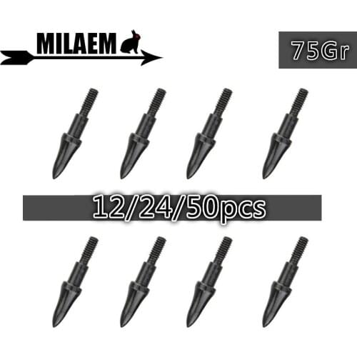 12/24/50pcs Archery 75Gr Arrowhead Stell Broadheads Arrow Target Point Tips Compound Recurve Bow Hunting Shooting Accessories
