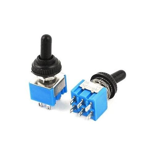 2PCS 2 Positions 6mm Panel Mount DPDT Locking Power Toggle Switch AC 125V 6A