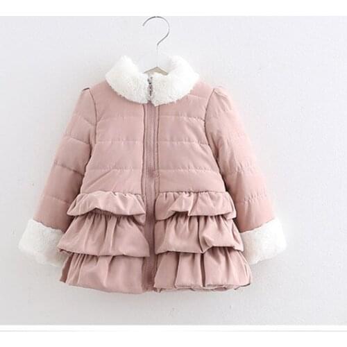 2021 Fashion Baby Girls Winter Outerwear & Coats Childrens Girls Coat Kids Cotton Fabric Clothes Fur Coat Q07